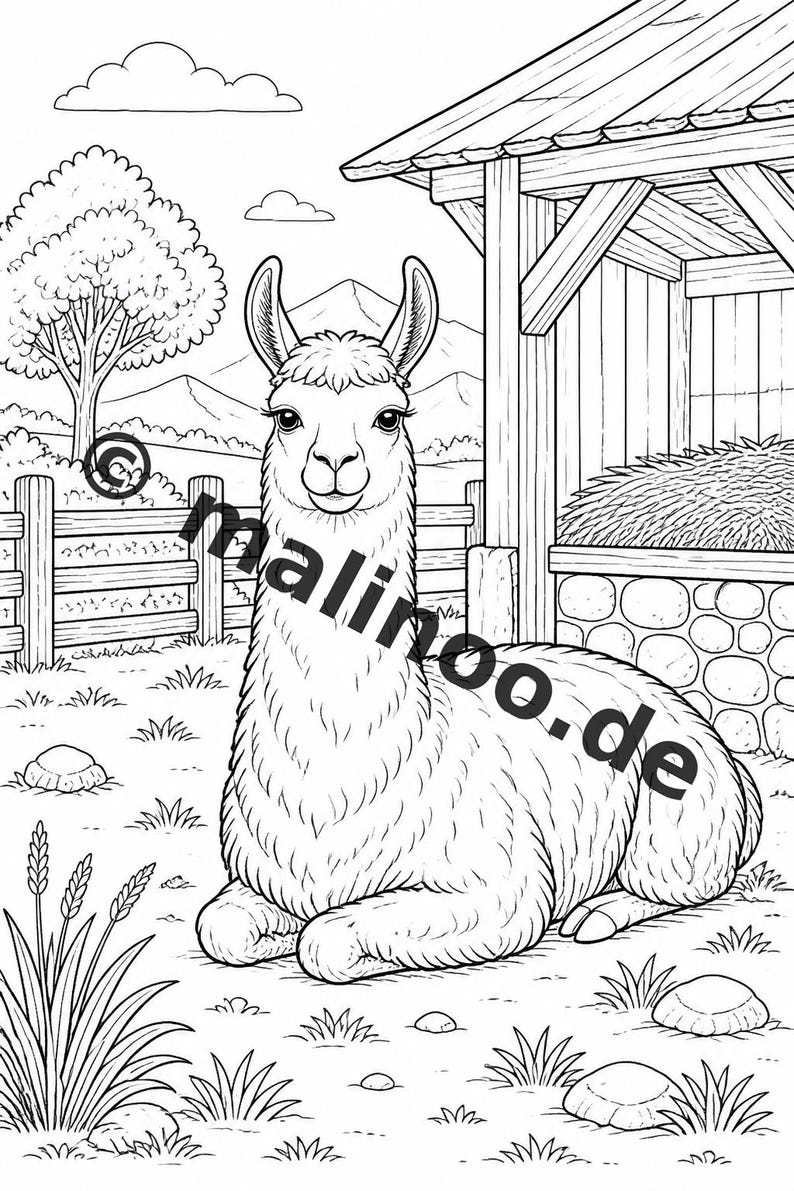農場ぬりえブック PDF デジタル版ダウンロード – 子供向けぬりえ20ページ – ブック02 第1版 (DIN-A4) 画像 18
