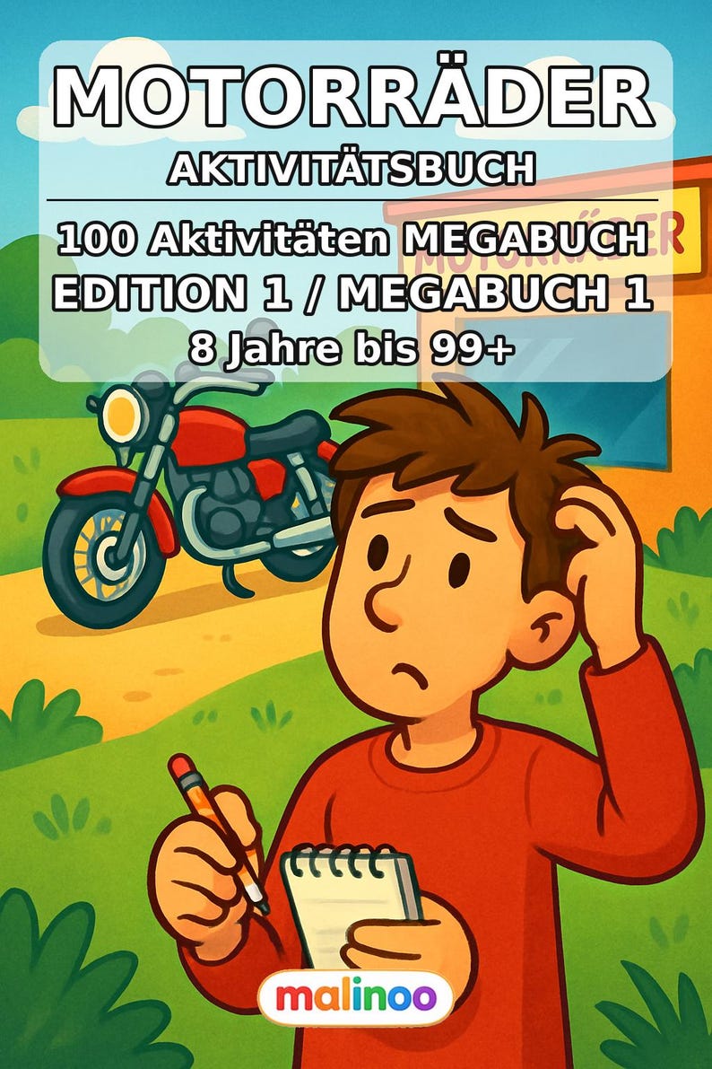 Motorcycle Puzzle Book for printing, ages 8 and up – 100 pages of puzzles – Printable template for home use, unlimited prints (PDF) E1 image 2