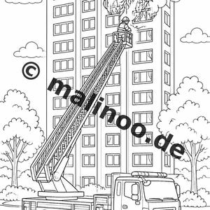 Fire Coloring Book for Kids – 100 Coloring Pages – PDF Download E1/B2 (DIN-A4) – Gift, Activity, Advent Calendar, Birthday image 4