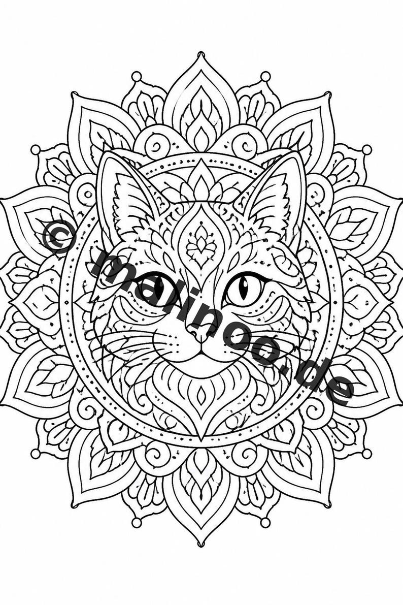 Mandala målarbok PDF nedladdning digitalt – 50 målarbilder för barn – Volym 3 Utgåva 1 (DIN-A4) bild 8