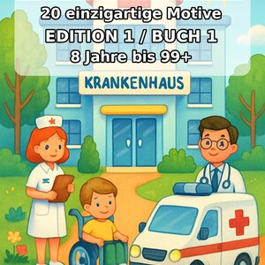 Hospital Coloring Book PDF Download Digital – 20 Coloring Pages for Children – Book 01 Edition 1 (DIN-A4) image 1
