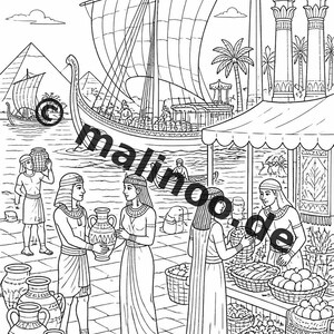 Livro de colorir do Egito, impresso, sem encadernação – 100 páginas para colorir para crianças – MEGA BOOK 01 Edição 1 (DIN A4) imagem 11