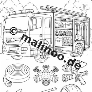 Regalo para nietos, ahijados, sobrinos y sobrinas: Libro para colorear de fuego en formato PDF con 20 páginas para colorear (tamaño E4/B5). imagen 6