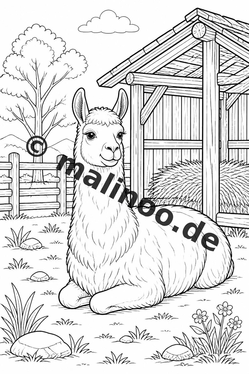 Bauernhof Malbuch PDF Download digital – 50 Ausmalbilder für Kinder – Band 01 Edition 1 (DIN-A4) Bild 18