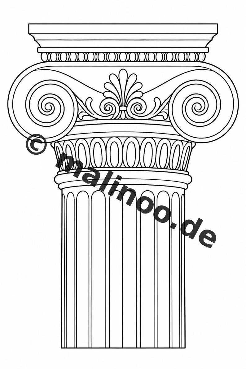 Greece Coloring Book for Kids – 50 Coloring Pages – PDF Download E1/B1 (DIN-A4) – Gift, Travel Activity, Birthday, Activity image 6