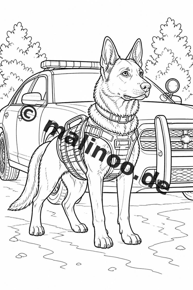 Libro para colorear de policías en formato PDF (descarga digital): 20 páginas para colorear para niños – Libro 03 Edición 1 (DIN-A4) imagen 15