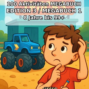 Monster Trucks Activity Book for Children – 100 Puzzle & Activity Pages – Bound or Loose, Edition 03 (DIN A4) – Gift, Activity image 2