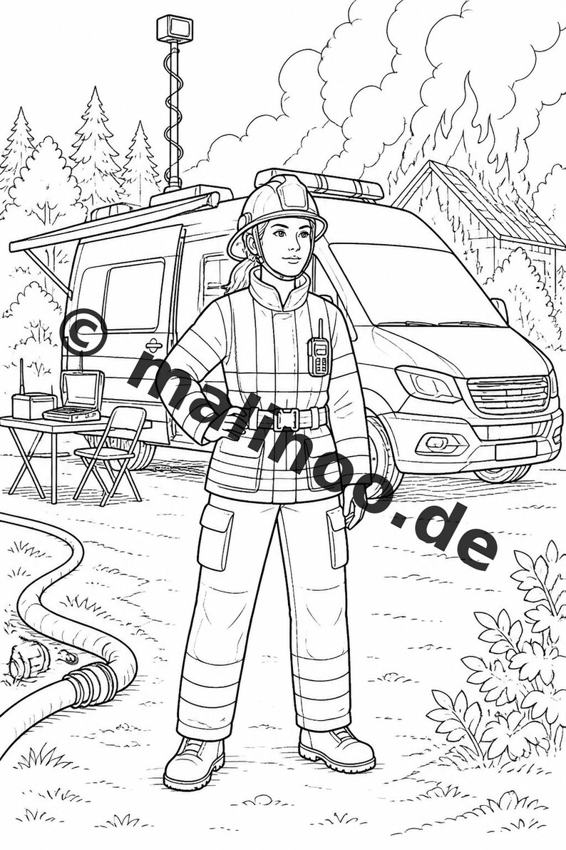 Fire coloring pages for children aged 8 and up – a small Easter gift for children – 20 pages (PDF) E4/B3 image 11