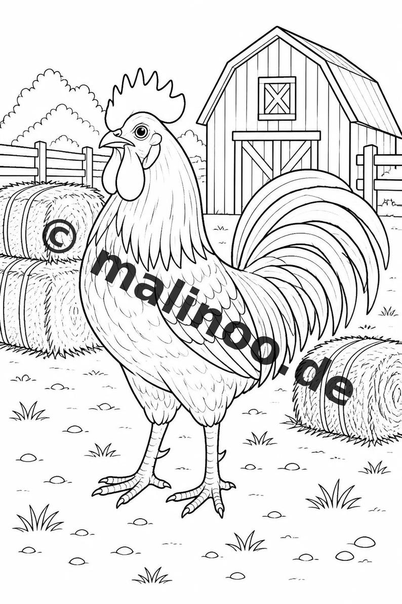 Livro de colorir de animais da fazenda para crianças – 20 páginas para colorir – Download em PDF E1/B3 (DIN-A4) – Lembrancinha de festa, presente, aniversário infantil, lembrancinha de festa imagem 6