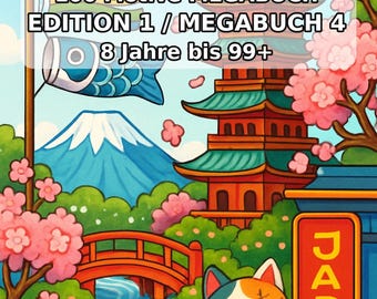 Japan Coloring Book PDF Download Digital – 100 Coloring Pages for Children – MEGA BOOK 04 Edition 1 (DIN A4)