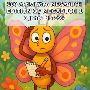 Schmetterlinge Aktivitätsbuch PDF Download digital – 100 Rätsel- und Aktivitätsseiten für Kinder – MEGABUCH 01 Edition 1 (DIN-A4) Bild 2