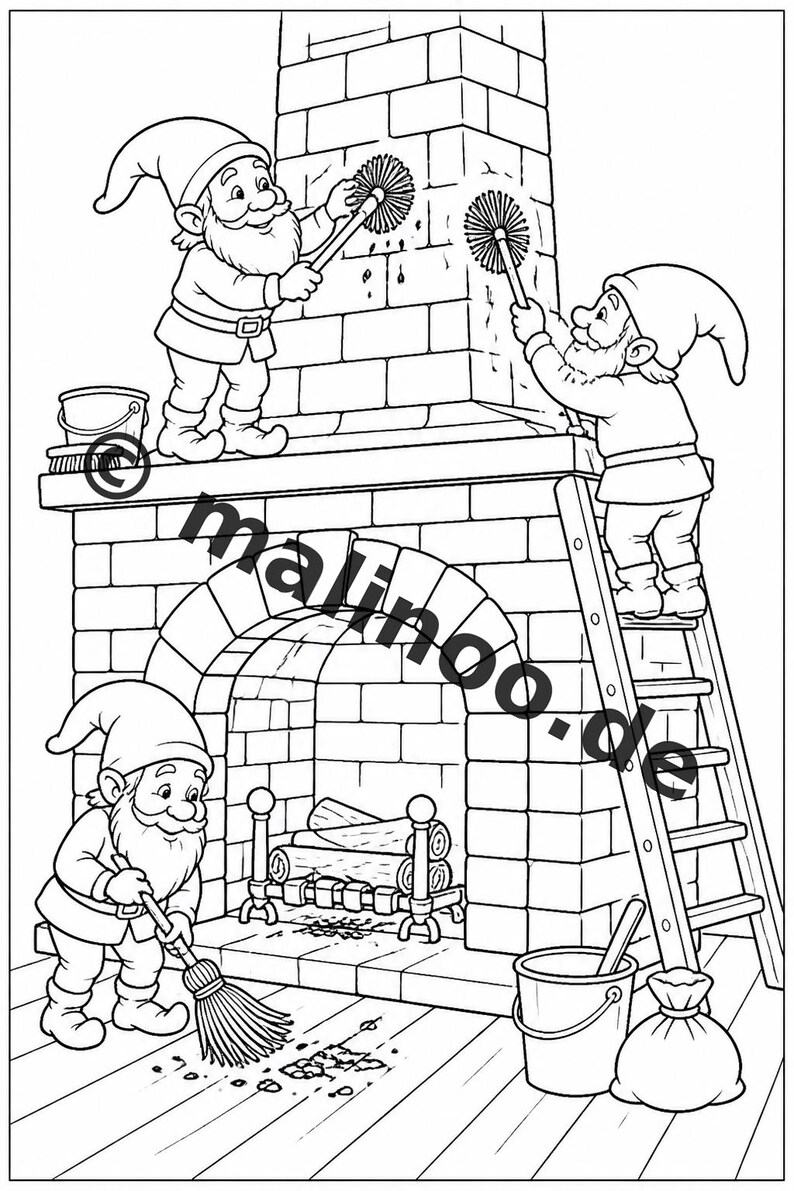 Libro para colorear de elfos para niños – 20 páginas para colorear – Impreso y encuadernado E1/B1 (DIN-A5) – Recuerdo de fiesta, regalo, fiesta de cumpleaños infantil, obsequio para invitados imagen 11