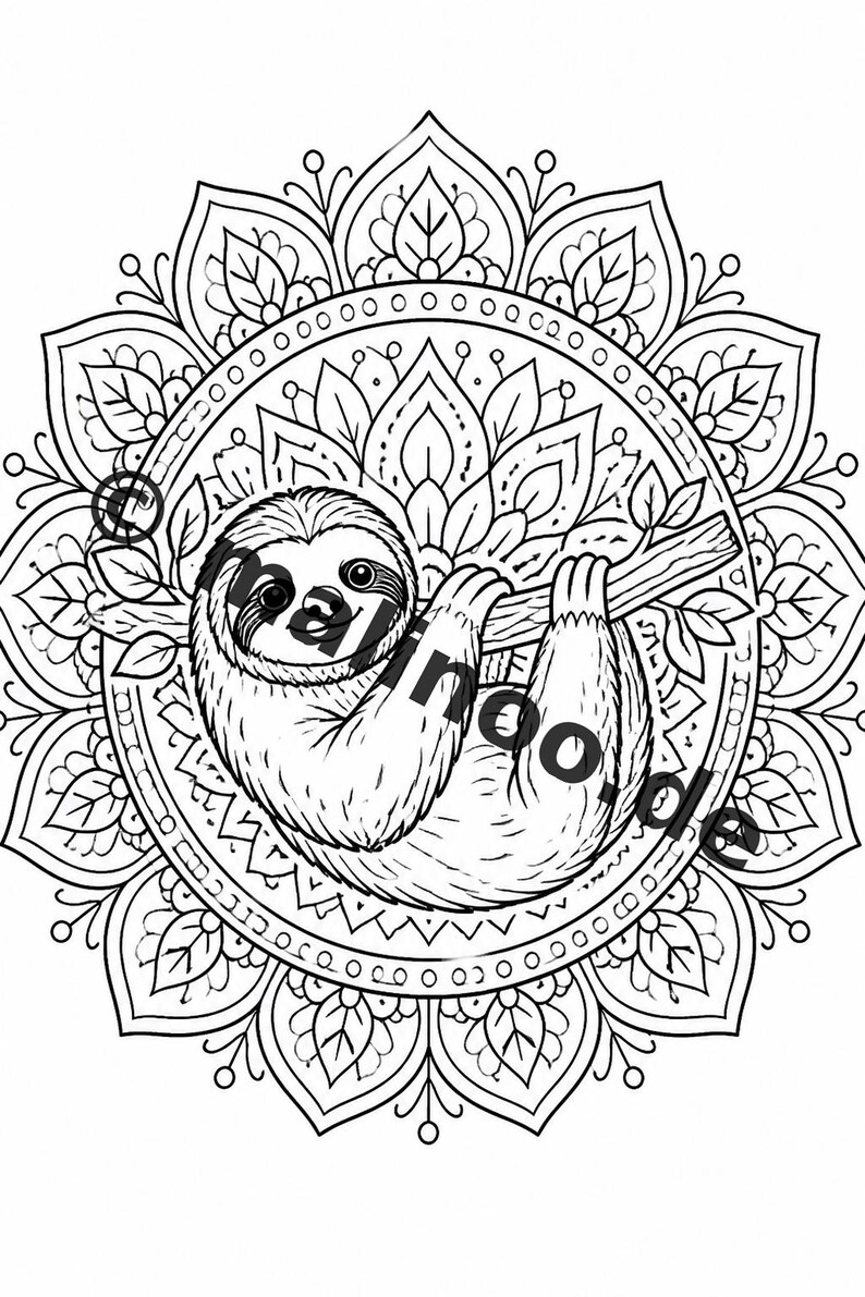 Mandala målarbok PDF nedladdning digitalt – 50 målarbilder för barn – Volym 3 Utgåva 1 (DIN-A4) bild 10