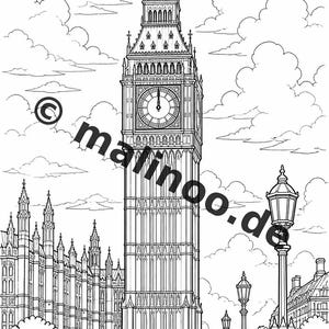 Europe Coloring Book for Children – 20 Coloring Pages – PDF Download E1/B4 (DIN-A4) – Party Favor, Gift, Children's Birthday Party, Guest Gift image 4