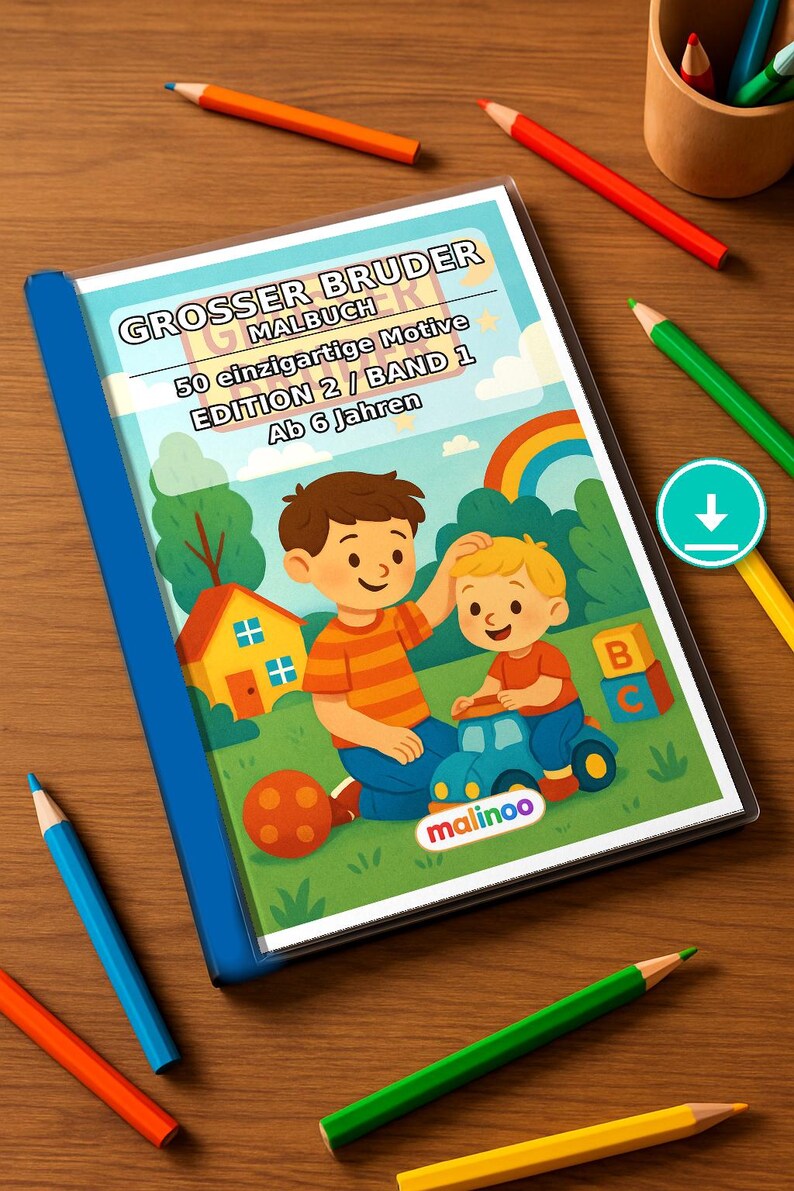 Activities for holidays and camping: Big Brother coloring book to print with 50 coloring pages (PDF) E1/B2 image 1