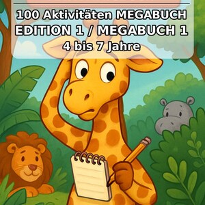 Safari Animals Activity Book for Children – 100 Puzzle and Activity Pages – PDF Download E1/B1 (DIN-A4) – Gift, Activity image 2