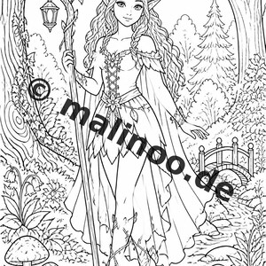 Fairy coloring book to print for ages 8 and up – 100 pictures to color – creative without a phone or tablet (PDF) E2 image 7