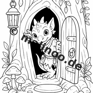 Livro de colorir Goblins para crianças – 100 páginas para colorir – Download em PDF E1/B3 (DIN-A4) – Presente, atividade, calendário do Advento, aniversário imagem 4