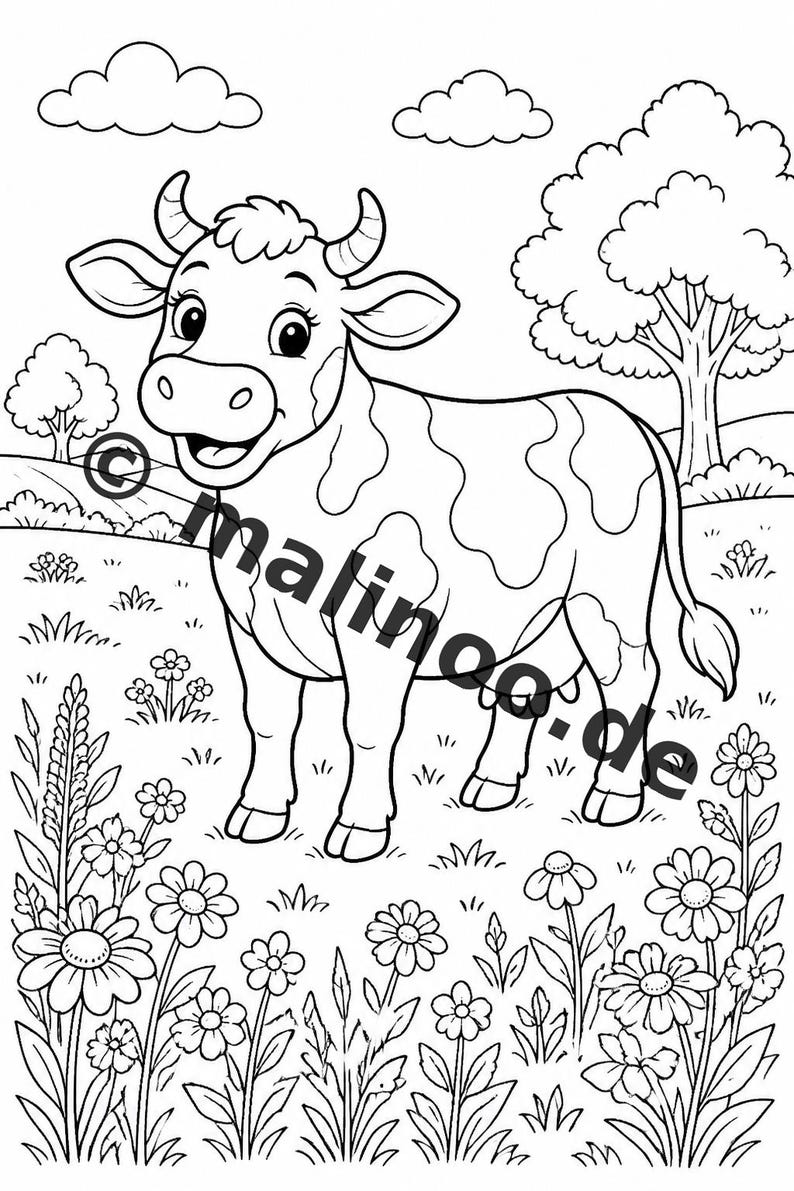 Livro de colorir Fazenda PDF para download digital – 20 páginas para colorir para crianças – Livro 01 Edição 1 (DIN-A4) imagem 3
