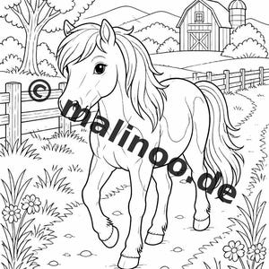 Livro de colorir de animais da fazenda para crianças – 20 páginas para colorir – Download em PDF E1/B3 (DIN-A4) – Lembrancinha de festa, presente, aniversário infantil, lembrancinha de festa imagem 10