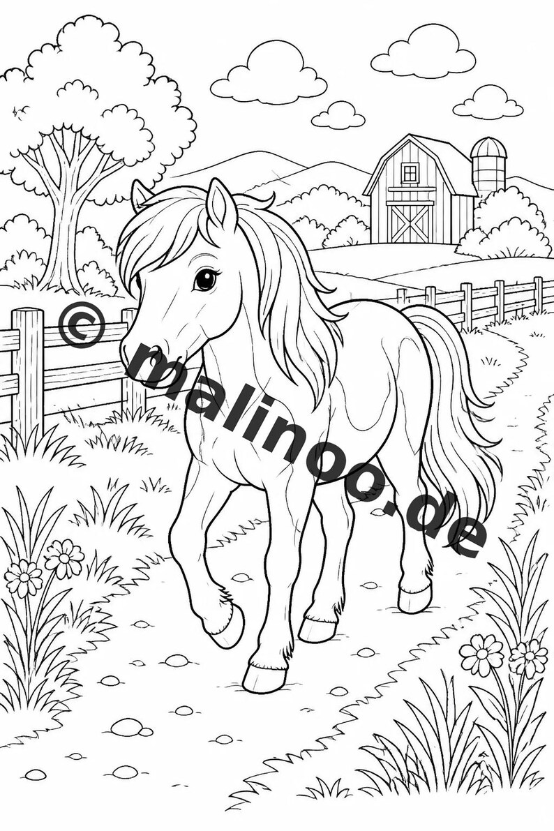 Livro de colorir de animais da fazenda para crianças – 20 páginas para colorir – Download em PDF E1/B3 (DIN-A4) – Lembrancinha de festa, presente, aniversário infantil, lembrancinha de festa imagem 10