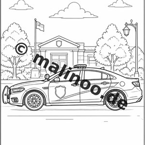 Politie kleurboek voor kinderen – 20 kleurplaten – PDF download E1/B5 (DIN-A4) – Feestartikel, cadeau, kinderfeestje, traktatie afbeelding 7