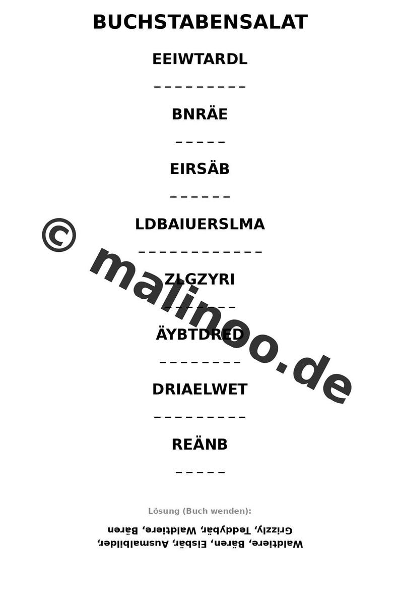 Bären Aktivitätsbuch Kinder – 100 Rätsel- und Aktivitätsseiten – gedruckt+lose E1/B1 (DIN-A4) – Geschenk, Beschäftigung, Adventskalender Bild 10