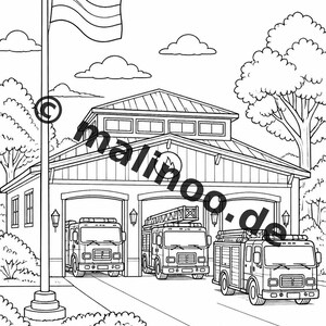Feuer Malbuch Kinder – 20 Ausmalbilder – PDF Download E1/B3 (DIN-A4) – Mitgebsel, Geschenk, Kindergeburtstag, Gastgeschenk Bild 3
