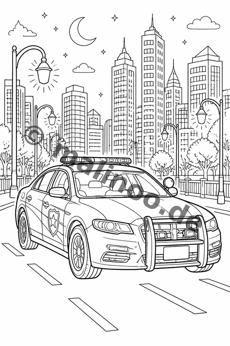 Livre de coloriage et de dessin sur le thème de la police pour les enfants de 8 ans et plus – 100 images à colorier – Petit cadeau d'anniversaire pour enfants (format A4) E1 image 2