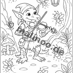 Libro para colorear de duendes para niños de 6 años en adelante: 100 dibujos para colorear: un momento creativo sin pantallas (DIN A4) E5 imagen 15