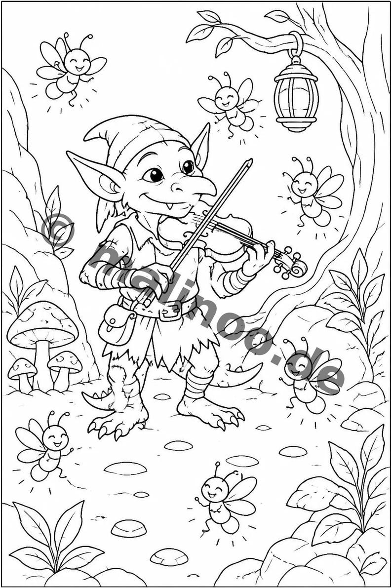 Libro para colorear de duendes para niños de 6 años en adelante: 100 dibujos para colorear: un momento creativo sin pantallas (DIN A4) E5 imagen 15