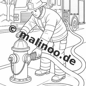 Brandman Målarbok, tryckt, obunden – 100 målarbilder för barn – MEGA BOOK 01 Utgåva 1 (DIN A4) bild 19