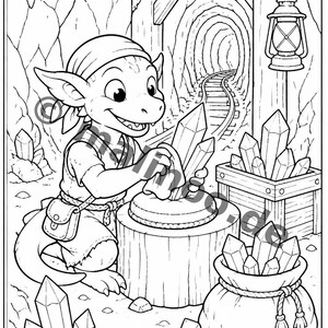 Goblin Coloring Book for Children – Gift Idea for Grandchildren and Godchildren – 100 Coloring Pages (DIN A4) E4 image 3
