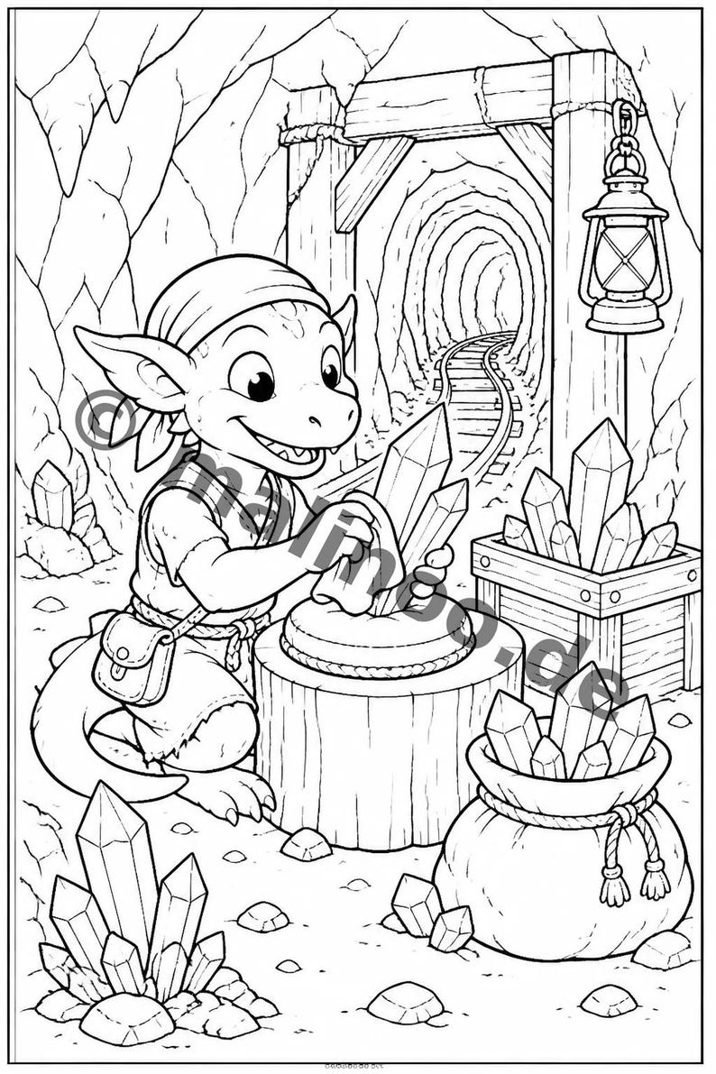 Goblin Coloring Book for Children – Gift Idea for Grandchildren and Godchildren – 100 Coloring Pages (DIN A4) E4 image 3