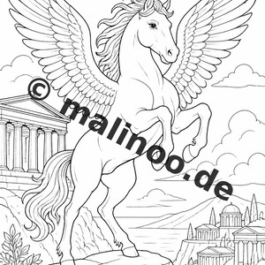 Greece Coloring Book for Kids – 50 Coloring Pages – PDF Download E1/B1 (DIN-A4) – Gift, Travel Activity, Birthday, Activity image 10