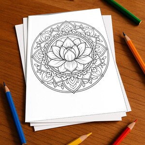 Mandala Malbuch gedruckt, ungebunden – 100 Ausmalbilder für Kinder – MEGABUCH 01 Edition 1 (DIN-A4) Bild 1
