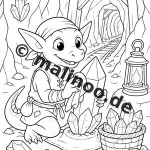 Goblins Coloring Book for Kids – 100 Coloring Pages – PDF Download E1/B2 (DIN-A4) – Gift, Activity, Advent Calendar, Birthday image 3