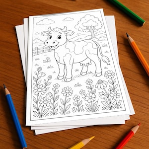 Bauernhof Malbuch gedruckt, ungebunden – 100 Ausmalbilder für Kinder – MEGABUCH 02 Edition 1 (DIN-A4)