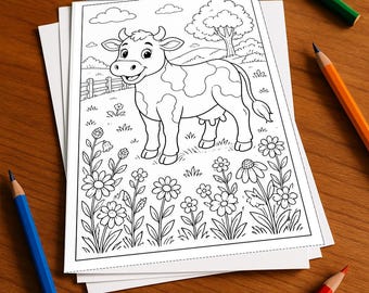 Bauernhof Malbuch gedruckt, ungebunden – 100 Ausmalbilder für Kinder – MEGABUCH 02 Edition 1 (DIN-A4)