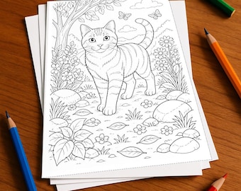 Katzen Malbuch gedruckt, ungebunden – 100 Ausmalbilder für Kinder – MEGABUCH 05 Edition 1 (DIN-A4)