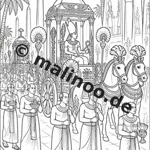 Ägypten Malbuch Kinder – 100 Ausmalbilder – PDF Download E1/B4 (DIN-A4) – Geschenk, Beschäftigung, Adventskalender, Geburtstag Bild 9