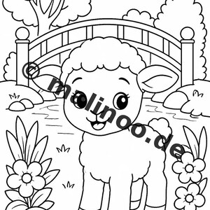 孫、名付け子、姪、甥への贈り物：動物の塗り絵ブック（100ページ収録、PDF形式）E2 画像 7