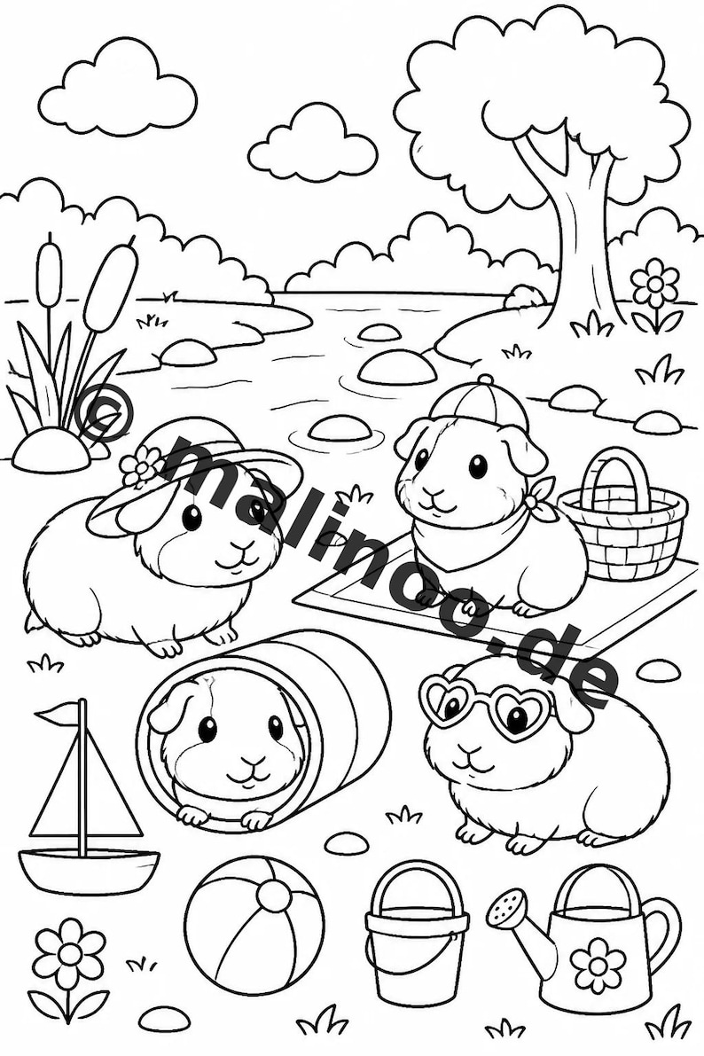 Geschenk zur Einschulung und Schultüte: Meerschweinchen Knobelbuch zum Ausdrucken mit 100 Rätsel- und Aktivitätsseiten (PDF) E1 Bild 5