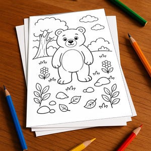 Bären Aktivitätsbuch Kinder – 100 Rätsel- und Aktivitätsseiten – gedruckt+lose E1/B1 (DIN-A4) – Geschenk, Beschäftigung, Adventskalender Bild 1