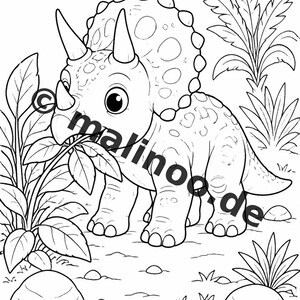 Baby Dinosaur Coloring Book PDF Download Digital – 50 Coloring Pages for Children – Volume 2 Edition 1 (DIN A4) image 5