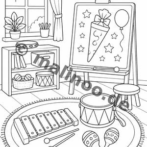 100 motiv för min första skoldag att färglägga, lämplig för åldrarna 6 och uppåt – perfekt present till 6-åriga barn – målarbok som PDF E6 bild 7