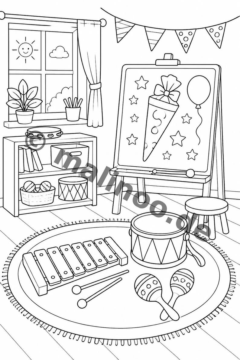 100 motiv för min första skoldag att färglägga, lämplig för åldrarna 6 och uppåt – perfekt present till 6-åriga barn – målarbok som PDF E6 bild 7