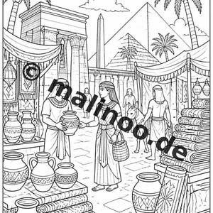 Libro da colorare sull'Egitto in formato PDF - 20 pagine da colorare per bambini - Libro 01 Edizione 1 (DIN-A4) immagine 5