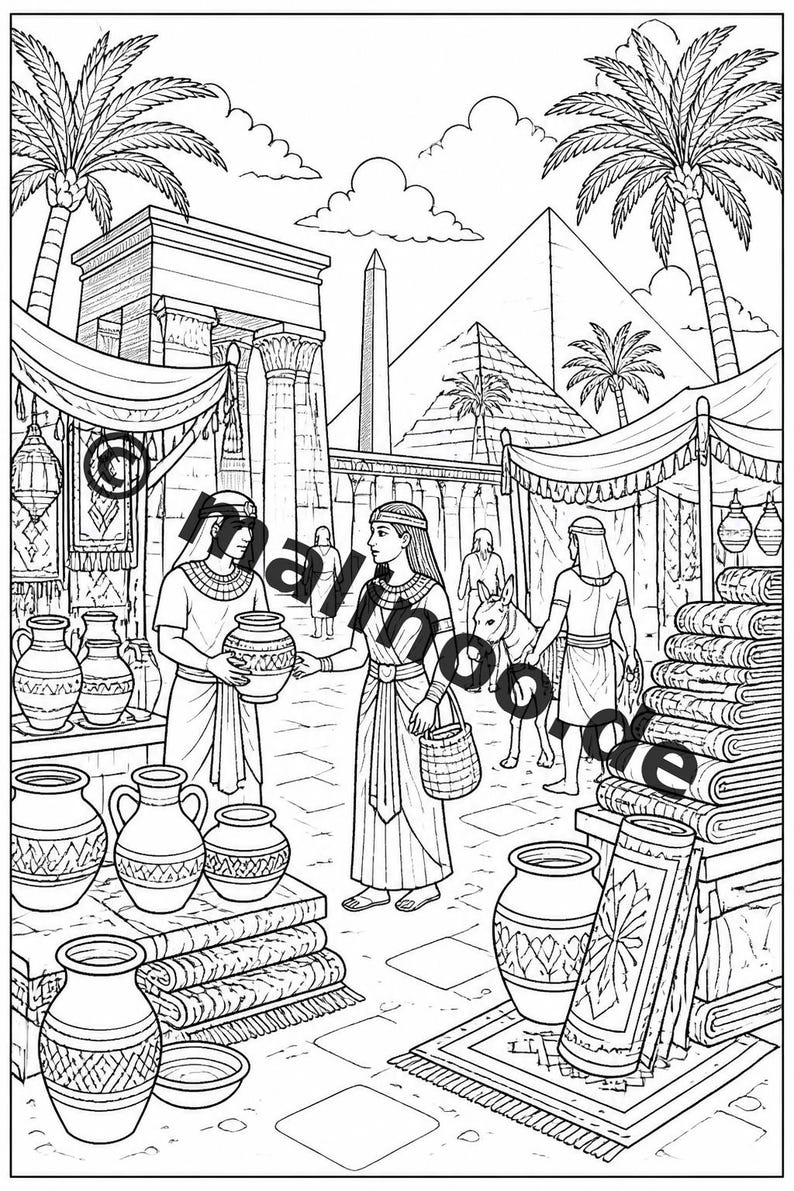 Libro da colorare sull'Egitto in formato PDF - 20 pagine da colorare per bambini - Libro 01 Edizione 1 (DIN-A4) immagine 5