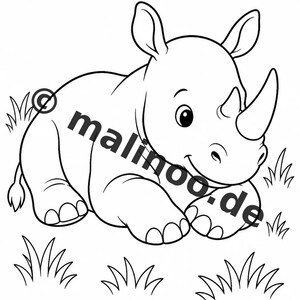 Rhinoceros Activity Book for Children – 100 Puzzle and Activity Pages – PDF Download E1/B1 (DIN-A4) – Gift, Activity, Advent Calendar image 8